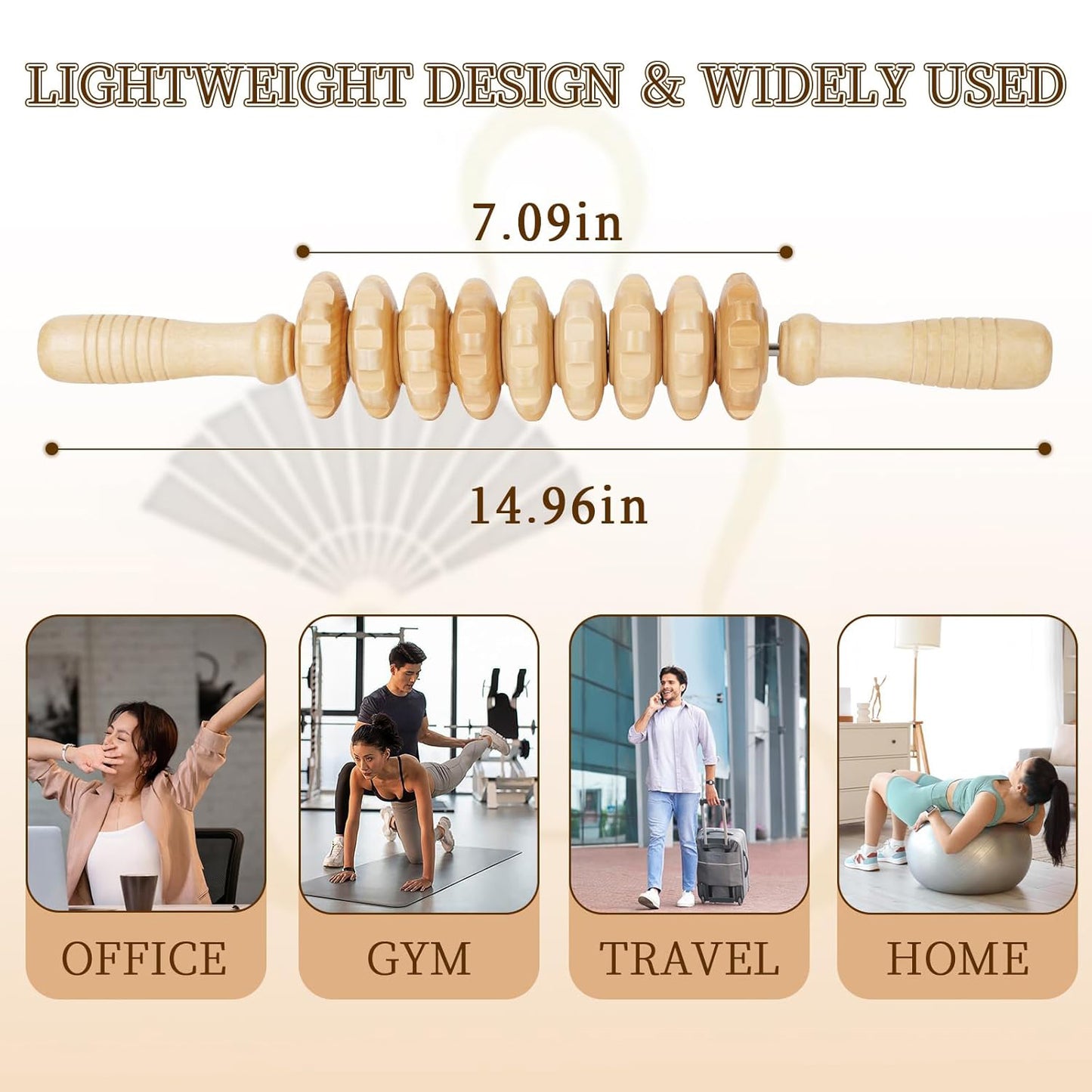 Manual Wooden Fascia Massage Roller