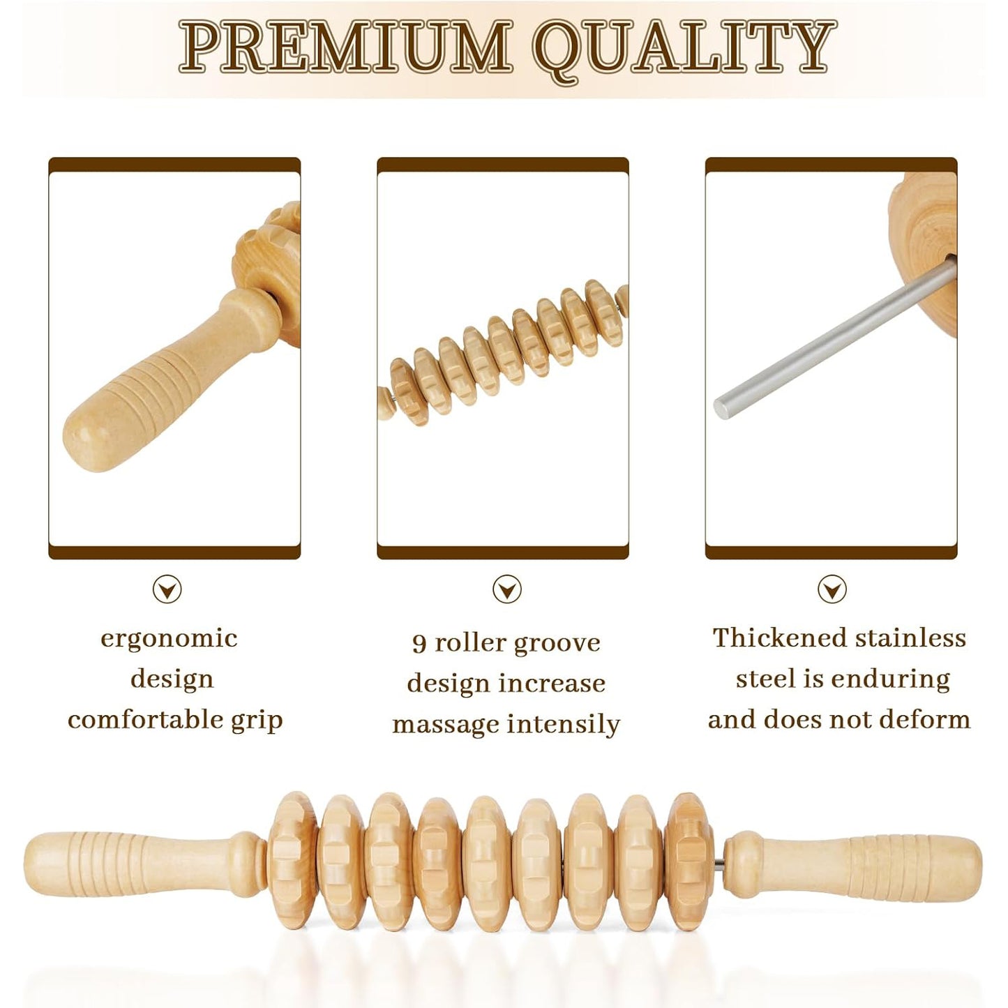 Manual Wooden Fascia Massage Roller